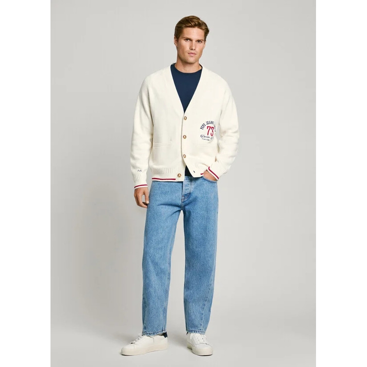 CARDIGAN HOMBRE PEPE JEANS LOGO BORDADO FIT HOLGADO