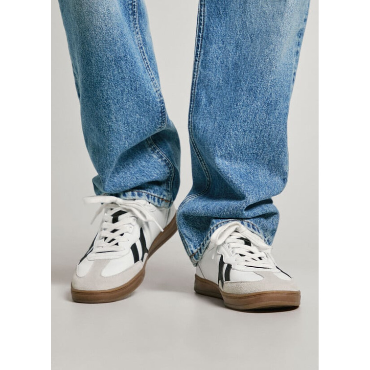 ZAPATILLA DE PIEL HOMBRE PEPE JEANS CON DETALLES EN ANTE
