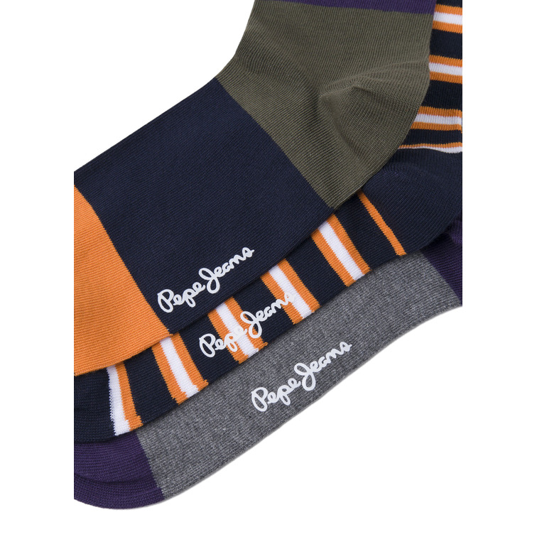 PACK 3 CALCETINES HOMBRE PEPE JEANS DISEÑO COLORBLOCK