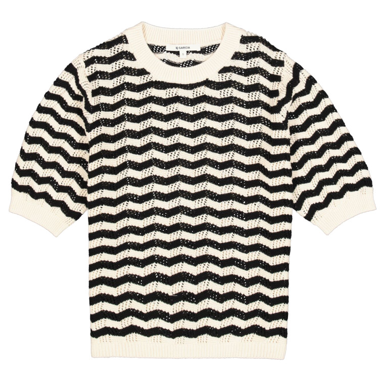 JERSEY CALADO DE MANGA CORTA MUJER GARCIA JEANS A RAYAS