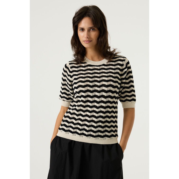 JERSEY CALADO DE MANGA CORTA MUJER GARCIA JEANS A RAYAS