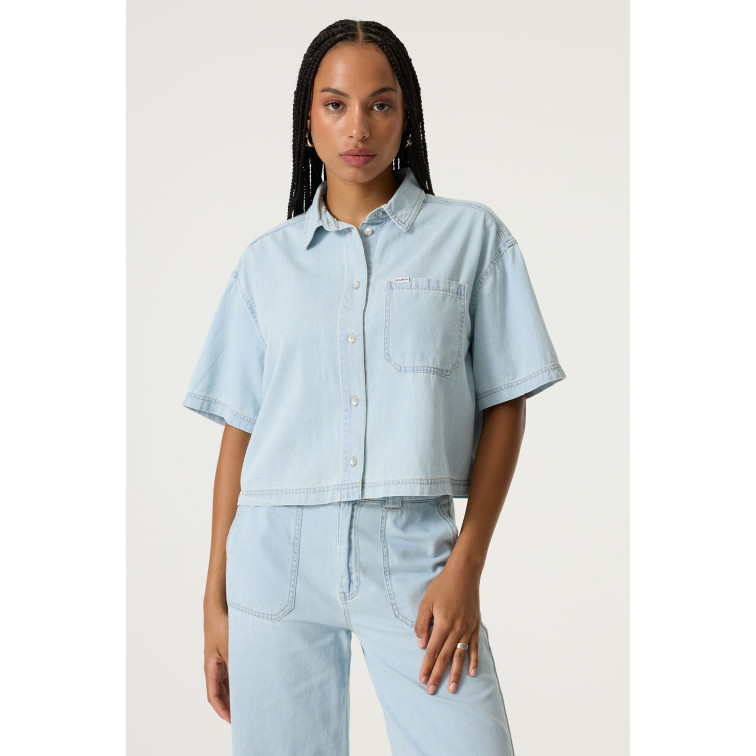 CAMISA DENIM MANGA MUJER MUJER GARCIA JEANS CON BOLSILLO