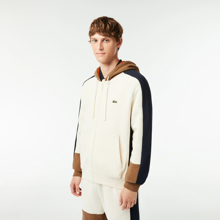 SUDADERA JOGGER CON DISEÑO COLORBLOCK Y CAPUCHA HOMBRE LACOSTE