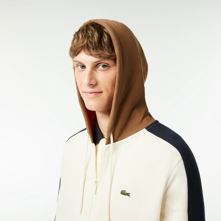 SUDADERA JOGGER CON DISEÑO COLORBLOCK Y CAPUCHA HOMBRE LACOSTE