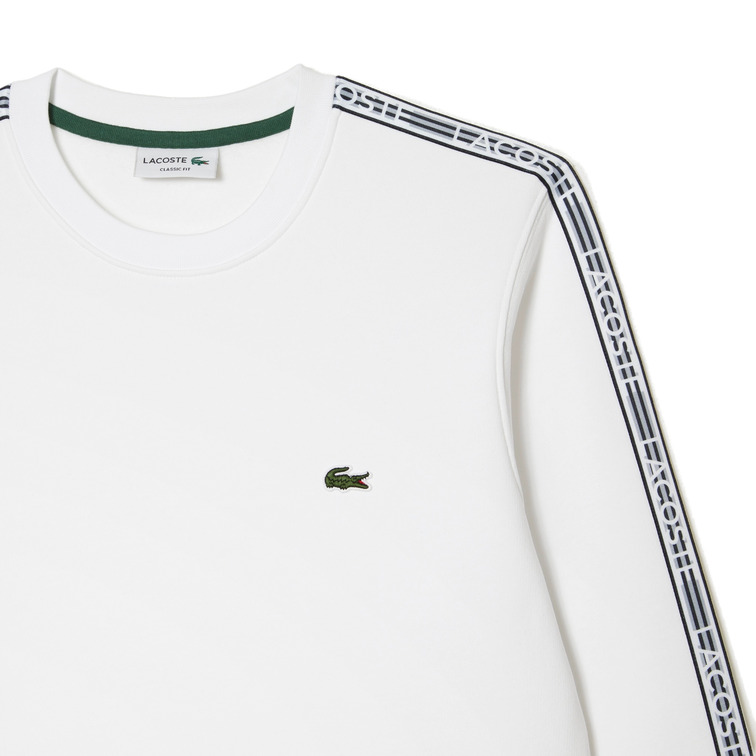 SUDADERA EN FRANELA CON RAYA Y LOGO HOMBRE LACOSTE