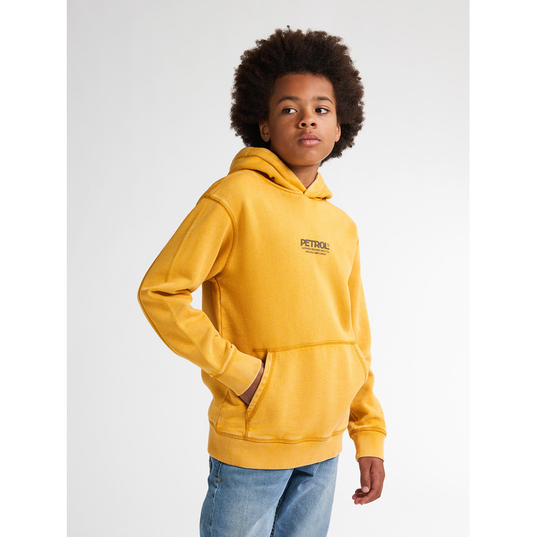 SUDADERA CON CAPUCHA NIÑO PETROL INDUSTRIES CON LOGO ESTAMPADO