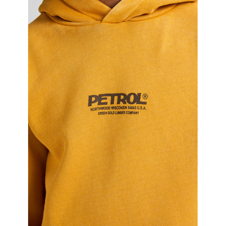 SUDADERA CON CAPUCHA NIÑO PETROL INDUSTRIES CON LOGO ESTAMPADO
