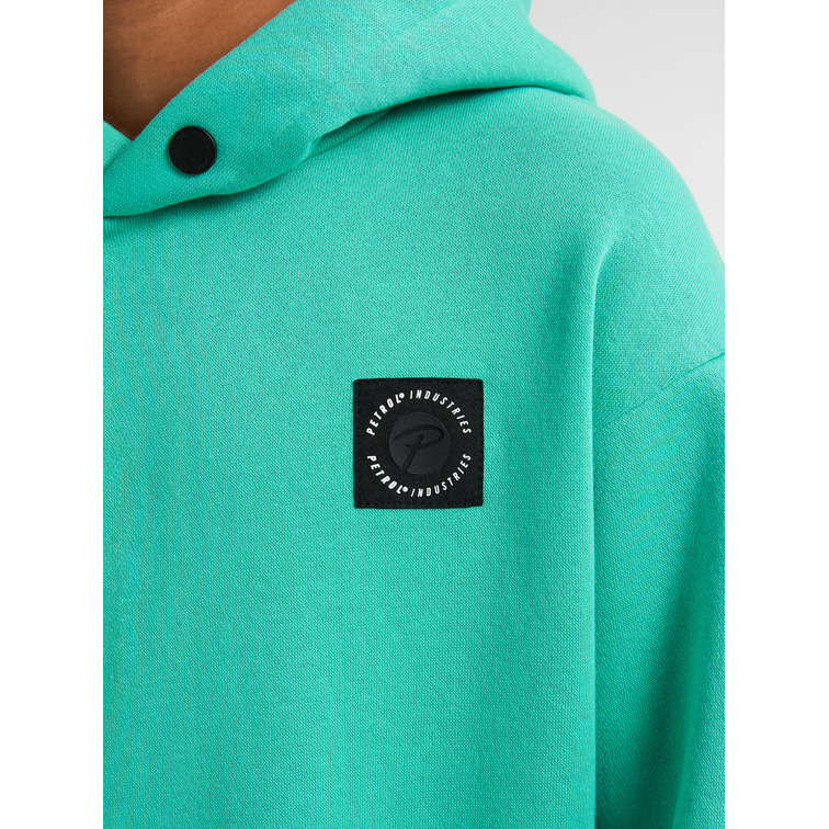 SUDADERA CON CAPUCHA NIÑO PETROL INDUSTRIES CON LOGO BORDADO