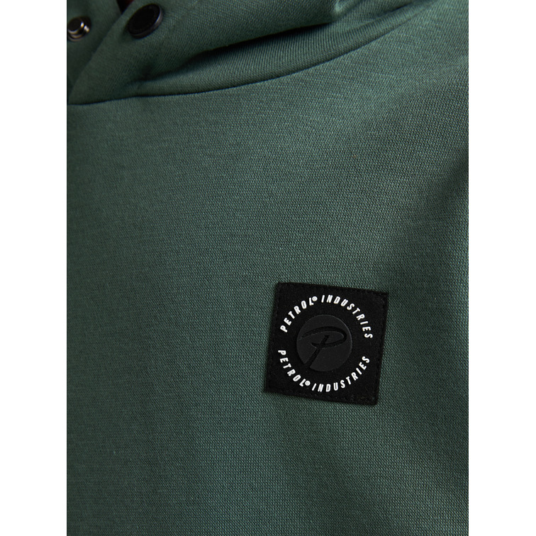 SUDADERA CON CAPUCHA NIÑO PETROL INDUSTRIES CON LOGO BORDADO