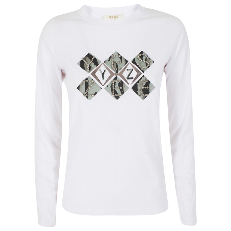 CAMISETA MUJER  YES ZEE T-SHIRT DONNA GIROCOLLO, M/L