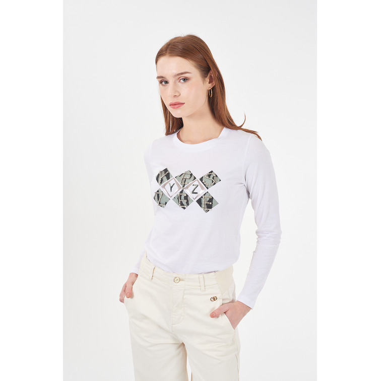 CAMISETA MUJER  YES ZEE T-SHIRT DONNA GIROCOLLO, M/L