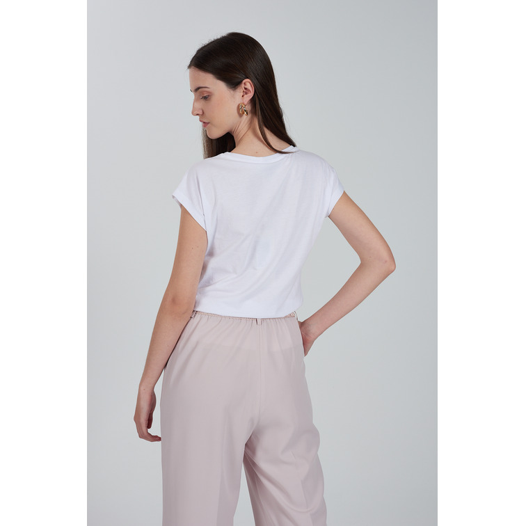 CAMISETA MUJER YESZEE LOGO CON MOTIVO FLORAL