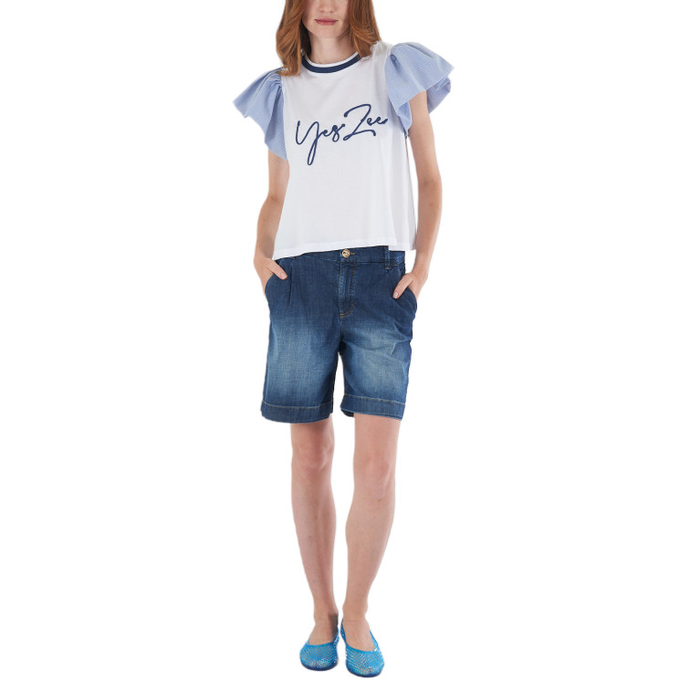 CAMISETA MUJER  YES ZEE T-SHIRT DONNA GIROCOLLO, MANIC