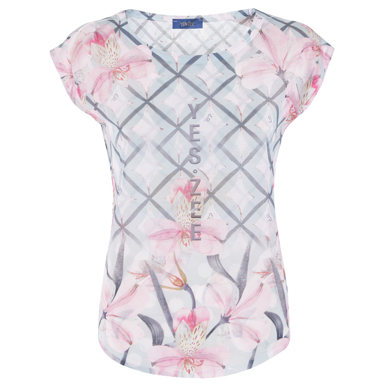 CAMISETA MUJER  YES ZEE T-SHIRT DONNA SMANICATA, STAMP