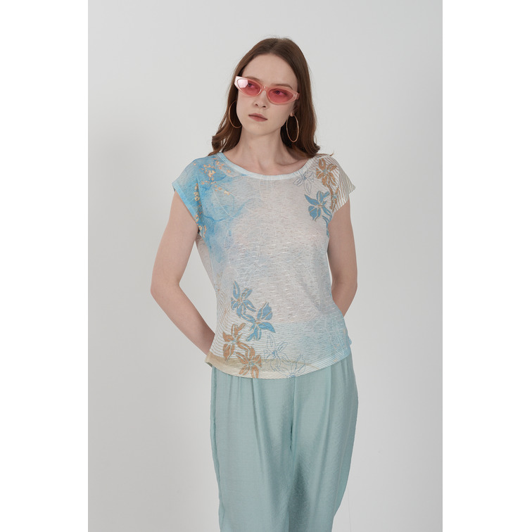 CAMISETA MUJER  YES ZEE T-SHIRT DONNA SMANICATA, STAMP