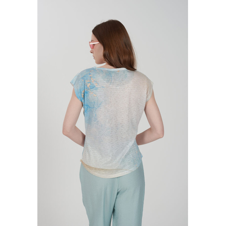 CAMISETA MUJER  YES ZEE T-SHIRT DONNA SMANICATA, STAMP