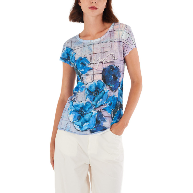 CAMISETA MUJER  YES ZEE T-SHIRT DONNA GIROCOLLO, M/C,S