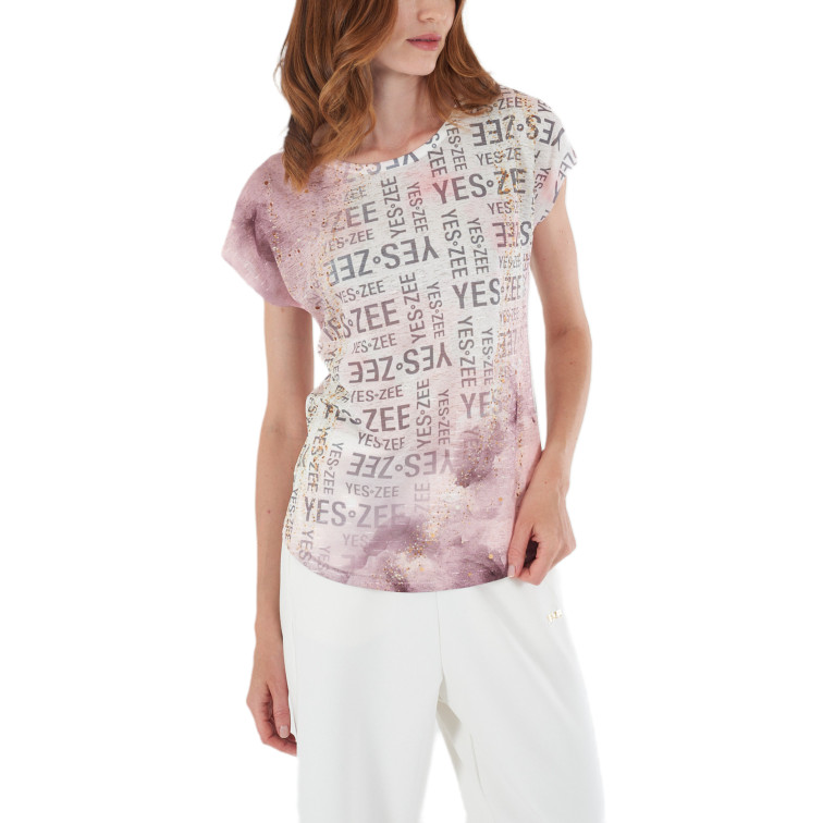CAMISETA MUJER  YES ZEE T-SHIRT DONNA, STAMPA SUBLIMAT