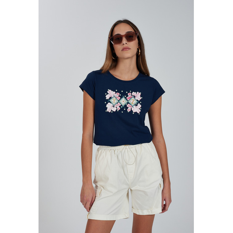 CAMISETA MANGA CORTA MUJER YESZEE ESTAMPADO FLORAL