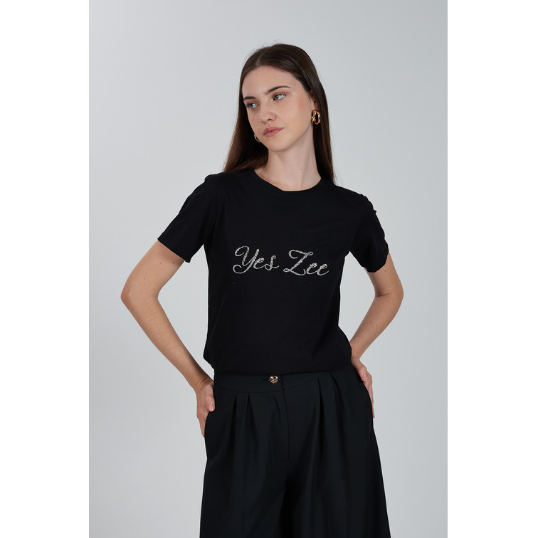 CAMISETA MUJER  YES ZEE T-SHIRT DONNA CORTA, GIROCOLLO