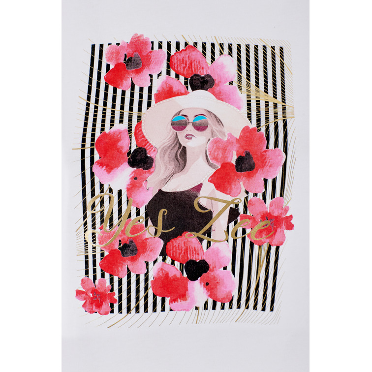 CAMISETA MUJER  YES ZEE T-SHIRT DONNA CORTA, GIROCOLLO