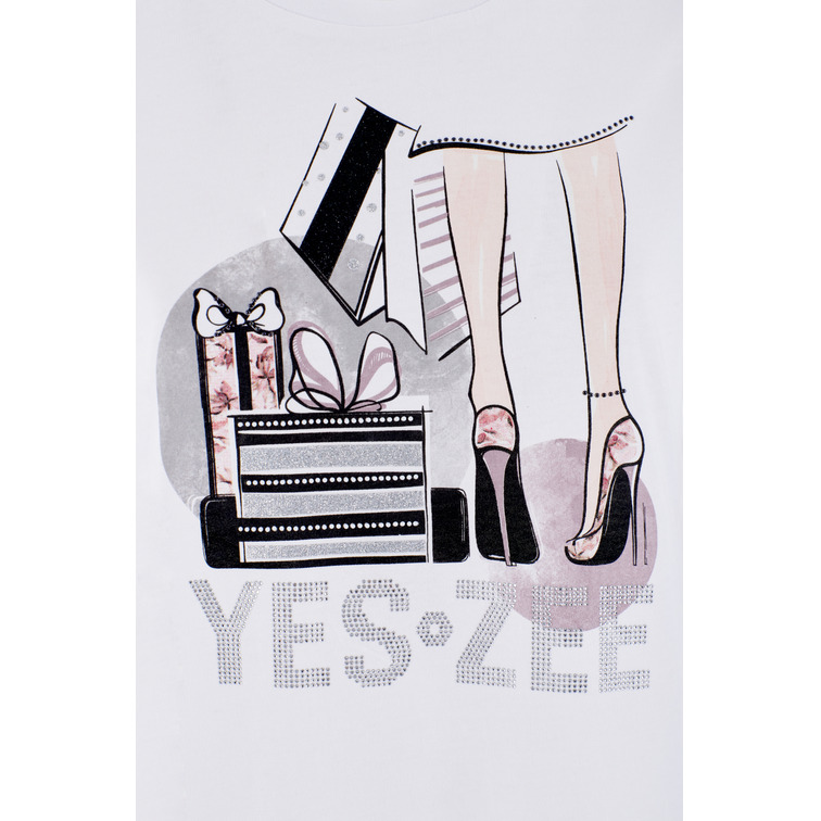 CAMISETA MUJER  YES ZEE T-SHIRT DONNA GIROCOLLO, M/C
