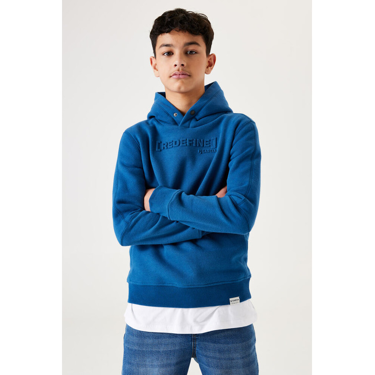 SUDADERA CON CAPUCHA NIÑO GARCIA JEANS TEXTO RELIEVE
