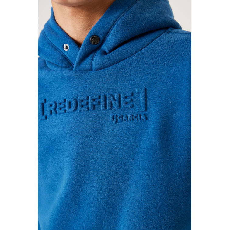 SUDADERA CON CAPUCHA NIÑO GARCIA JEANS TEXTO RELIEVE