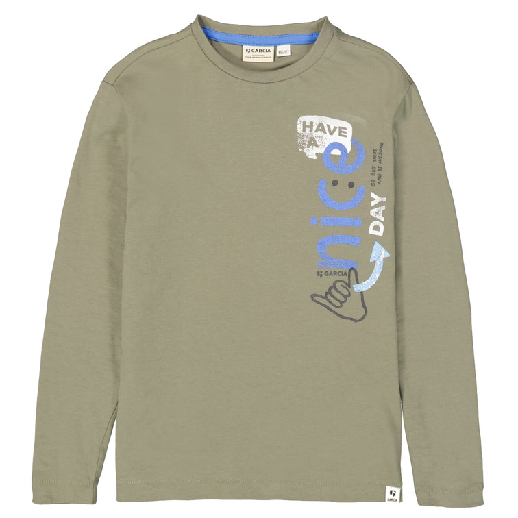 CAMISETA MANGA LARGA NIÑO GARCIA JEANS ESTAMPADO EN PECHO