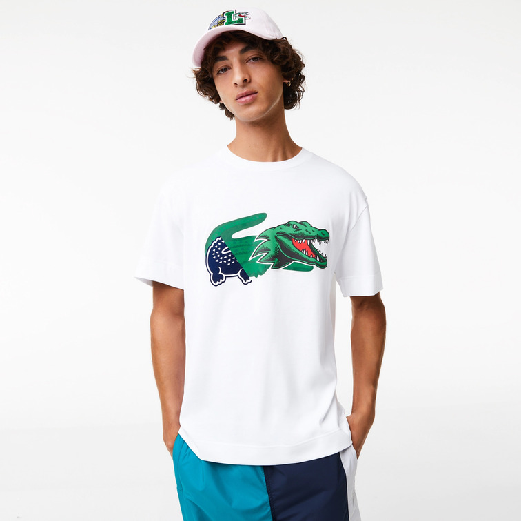 CAMISETA CON ESTAMPADO DE COCODRILO OVERSIZED HOMBRE LACOSTE