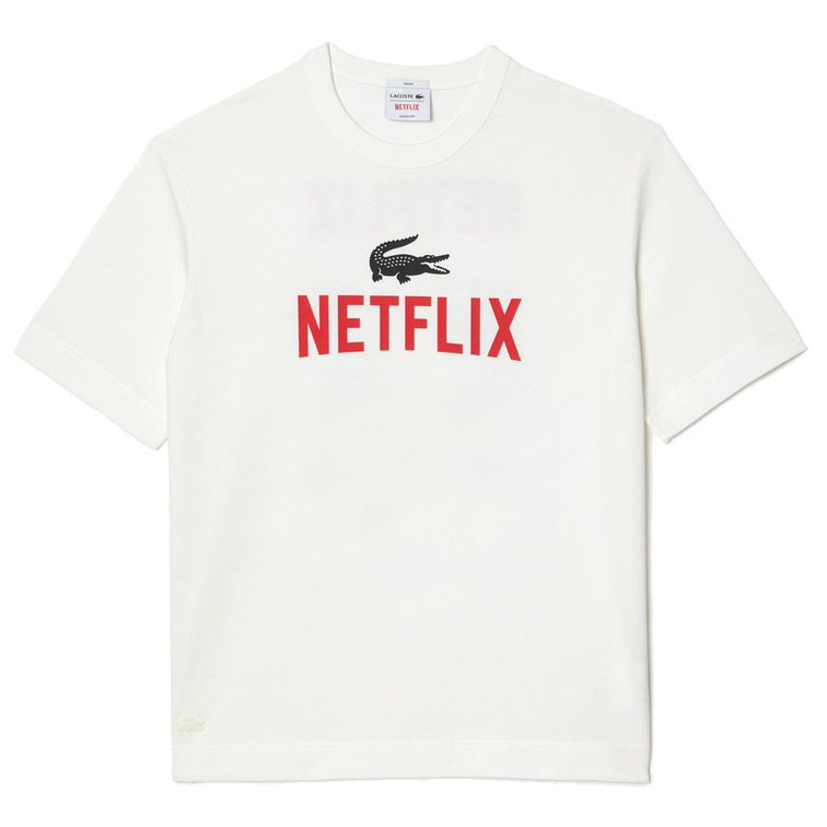 CAMISETA ESTAMPADA EN ALGODÓN ECOLÓGICO HOMBRE LACOSTE X NETFLIX
