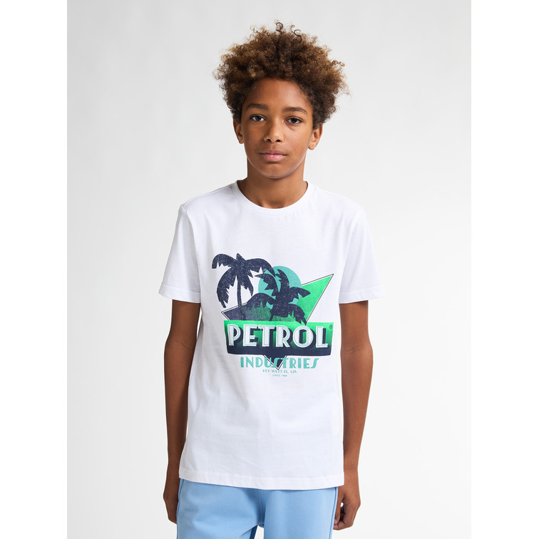 CAMISETA NIÑO PETROL INDUSTRIES ESTAMPADO PALMERAS