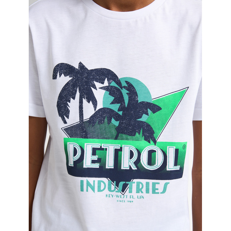 CAMISETA NIÑO PETROL INDUSTRIES ESTAMPADO PALMERAS