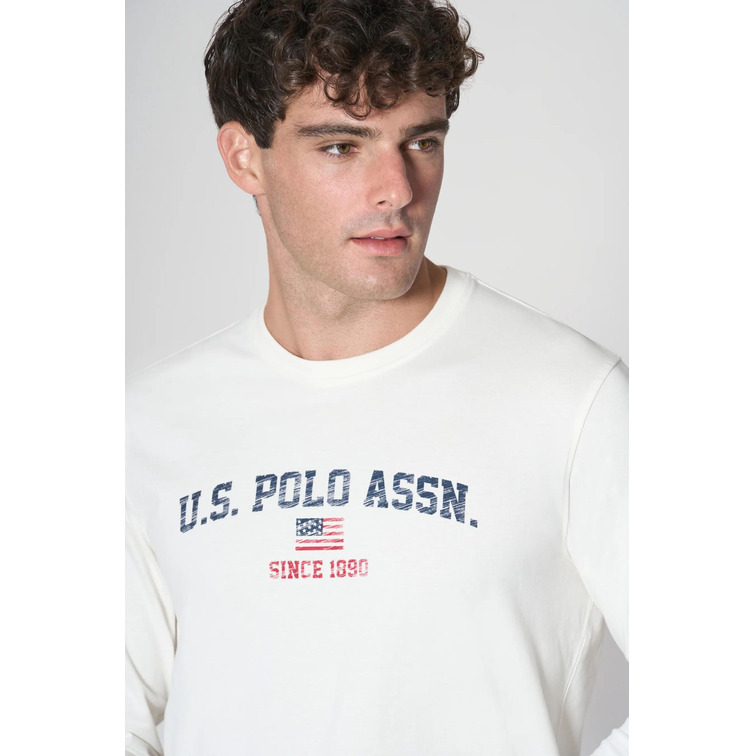 CAMISETA MANGA LARGA HOMBRE U.S. POLO LOGO EN PECHO