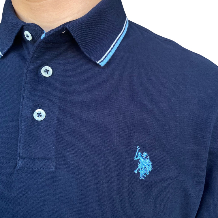 POLO MANGA LARGA HOMBRE U.S.POLO CONTRASTE CUELLO