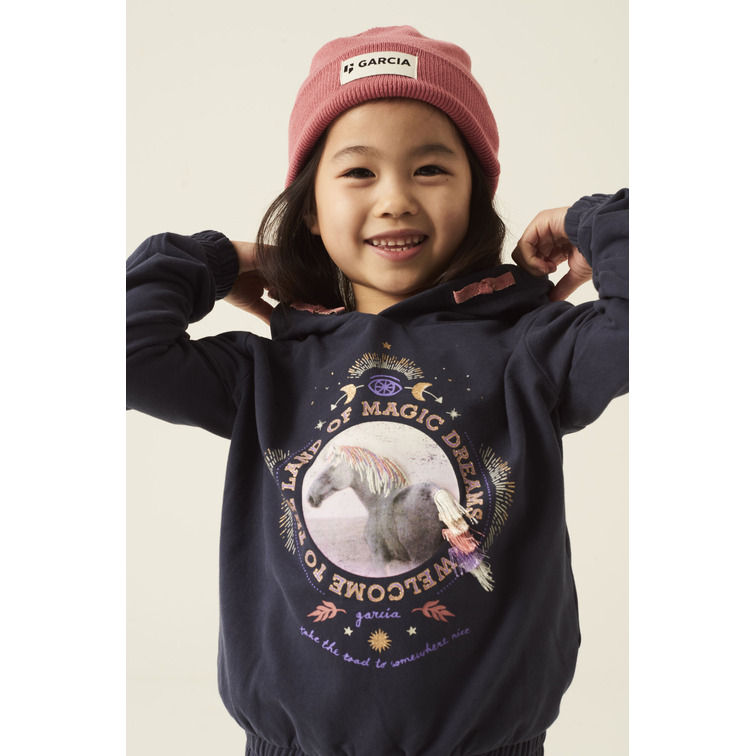 SUDADERA ESTAMPADA CON CAPUCHA NIÑA GARCIA JEANS