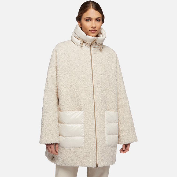 ABRIGO OVERSIZE EN TEJIDO BLOUCLE MUJER GEOX CALITHE