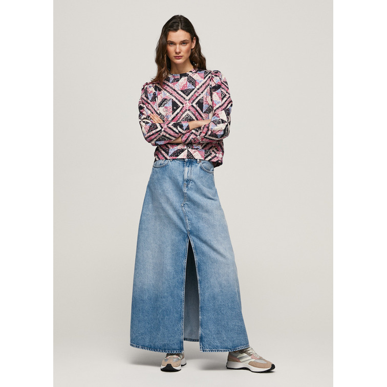 SUDADERA CON ESTAMPADO PATCHWORK MUJER PEPE JEANS LEIA