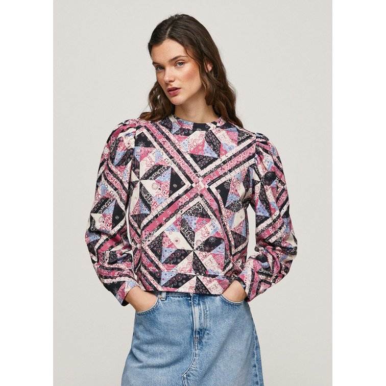 SUDADERA CON ESTAMPADO PATCHWORK MUJER PEPE JEANS LEIA