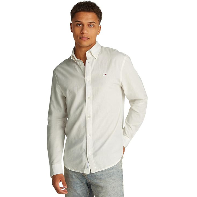 CAMISA HOMBRE TOMMY JEANS DE LINO FIT REGULAR
