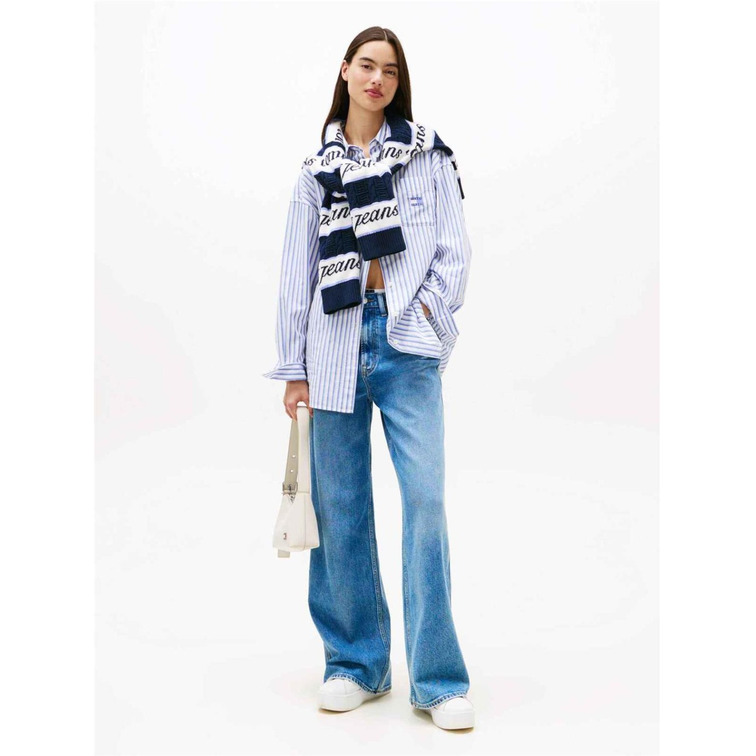 CAMISA OVERSIZE MUJER TOMMY JEANS A RAYAS