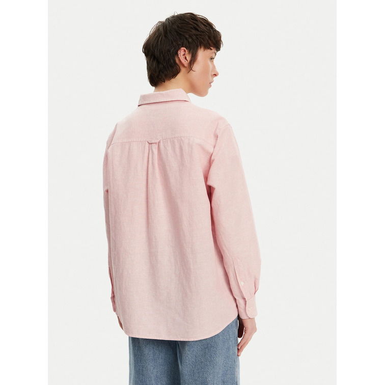 CAMISA DE RAYAS MUJER TOMMY JEANS DE LINO FIT HOLGADO