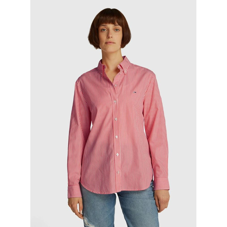 CAMISA DE RAYAS MUJER TOMMY JEANS DE POPELÍN FIT REGULAR