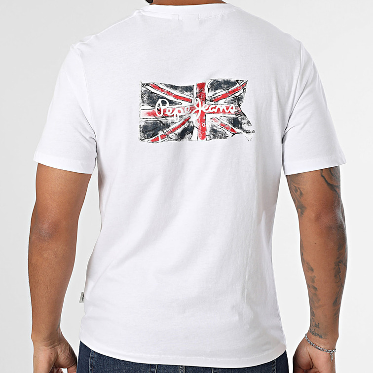 CAMISETA HOMBRE PEPE JEANS ESTAMPADO BANDERA EN ESPALDA FIT REGULAR