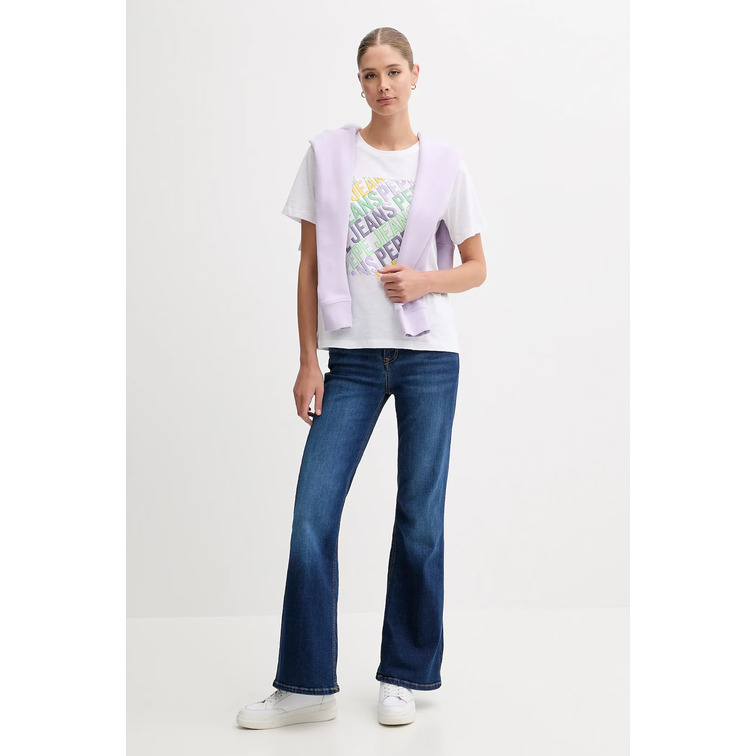 CAMISETA MUJER  PEPE JEANS LOGO ESTAMPADO MULTICOLOR
