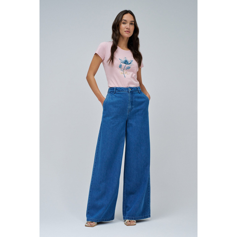 CAMISETA MUJER SALSA JEANS ESTAMPADO FLORAL Y LENTEJUELAS