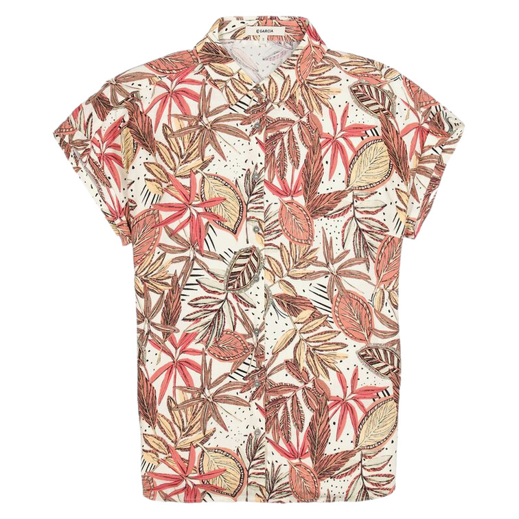 CAMISA DE MANGA CORTA CON ESTAMPADO TROPICAL MUJER GARCIA JEANS