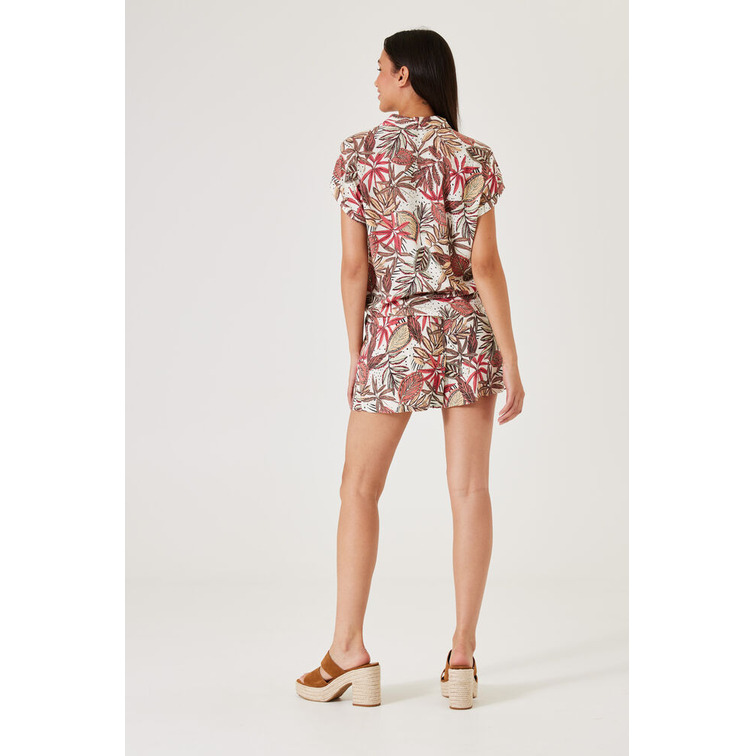 CAMISA DE MANGA CORTA CON ESTAMPADO TROPICAL MUJER GARCIA JEANS