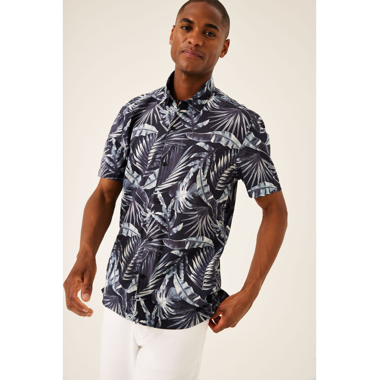 CAMISA DE MANGA CORTA EN MEZCLA DE VISCOSA HOMBRE GARCIA JEANS