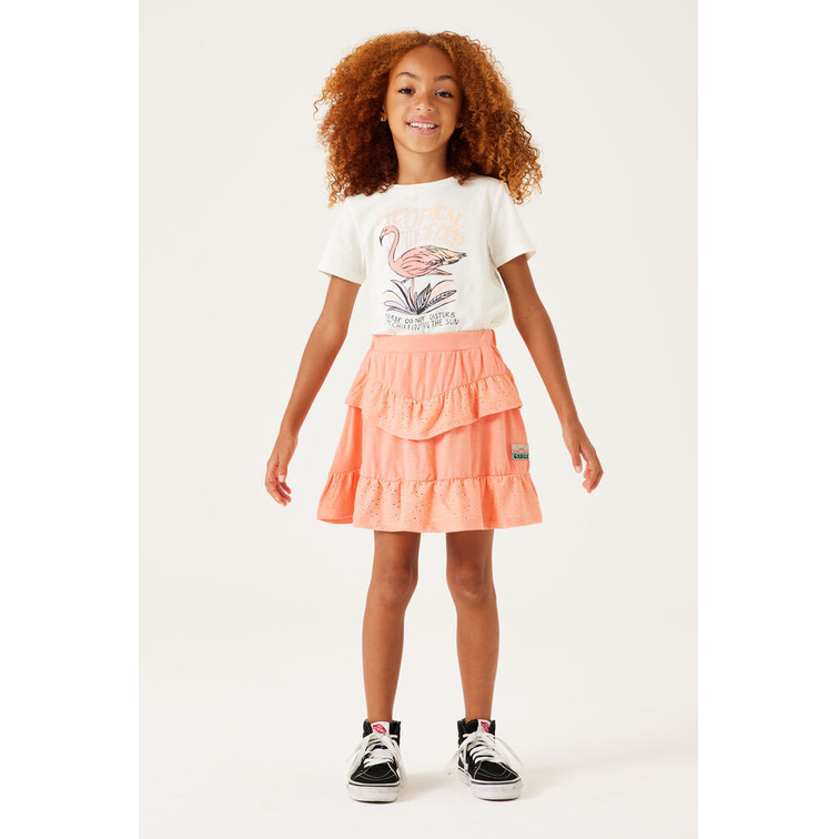 FALDA DE VOLANTES CON CALADOS NIÑA GARCIA JEANS